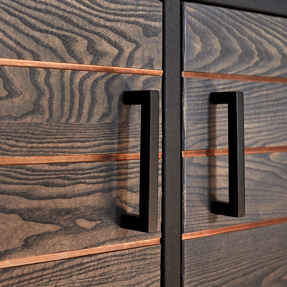 Ash and copper sideboard Ash and copper sideboard