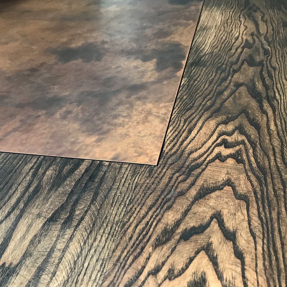Dark Ash and Aged Copper Inlay Dark Ash and Aged Copper Inlay